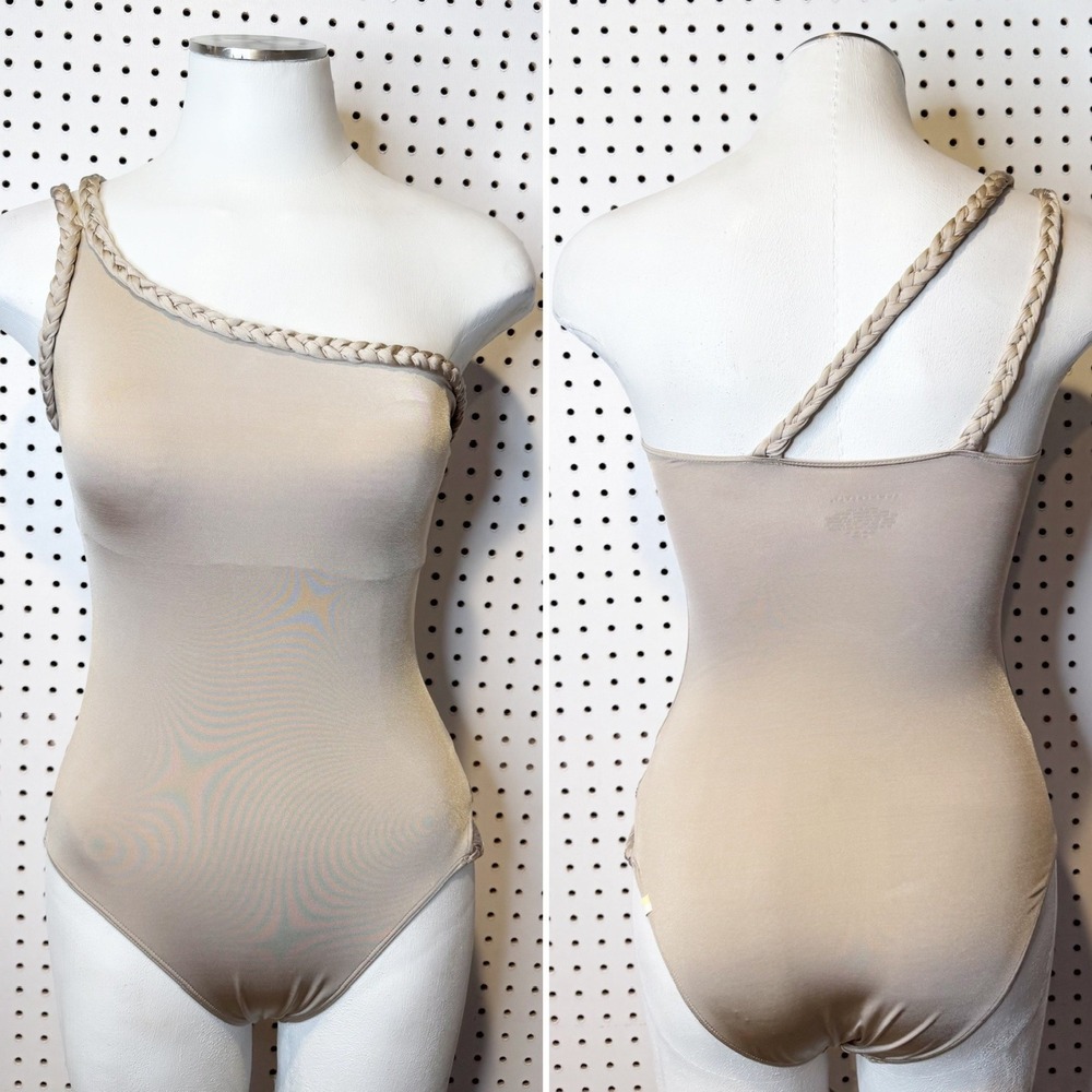 Summersalt |The Braided One Shoulder One Piece Swimsuit Sand Taupe Size 4